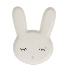 bunny plate white 3 design by bloomingville ベビー 食器 うさぎ 食器