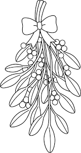 * * * * two sprigs of mistletoe with a ribbon to decorate the house for christmas coloring page. Mistletoe Coloring Pages Best Coloring Pages For Kids
