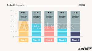 Five Columns Bar Chart Slide Template Business Data