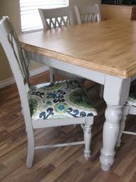 Costway 5pcs dining set solid wood compact kitchen table & 4 chairs modern. Recovering Dining Chairs Painted Grey Table With Stained Top Recovered Dining Chairs Gray Dining Chairs Dining Chairs