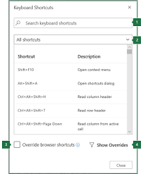 keyboard shortcuts in excel office support