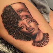Black African Queen Tattoo Ideas Blackandgreytattoo Nefertiti Problack Pinup African Egyptiangoddess Queen Tattoo At Tiger Shark Tattoos Nefertiti Tattoo Tattoos African Tattoo