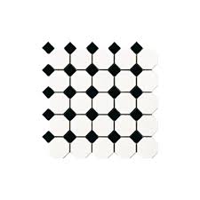 Gạch mosaic bát giác 300*300mm mix màu đen trắng mã SM-002