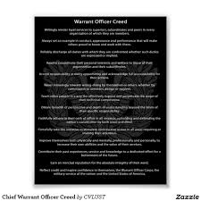 Chief Warrant Officer Creed Poster Zazzle Com In 2020 Warrant Officer Officer Creed