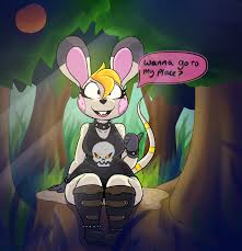 65190 - safe, artist:reptilianknight, bella (animal crossing), house mouse,  mammal, mouse, murine, rodent, anthro, animal crossing, nintendo, boots,  breasts, buckteeth, choker, cleavage, clothes, dialogue, female, freckles,  grass, hair, hip freckles ...