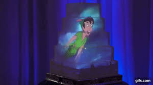 Fly With Peter Pan With This Custom Wedding Cake Mapping Projection Disney Wedding Cake Disney Fairy Tale Weddings Disney Wedding