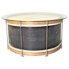 It is suitable for the living room and can match any decor in your house. Vintage Folk Art Glass Top Bass Drum Coffee Accent Or Cocktail Table For Sale At 1stdibs