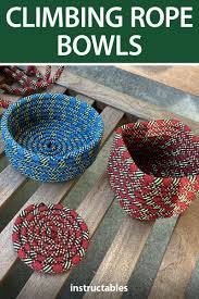 You just have to glue the rope to the frame, making sure that you cover the original frame completely. Transform Retired Climbing Rope Into Bowls And Other Useful Things Rope Crafts Diy Climbing Rope Rope Crafts