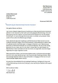 Operationstechnische R Assistent In Bewerbungsvorlagen