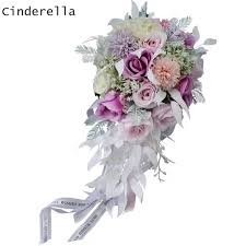 Get deals with coupon and discount code! Cinderella Water Drop Wedding Bouquets Bridal Bridesmaid Flower Artificial Simulate Ivory Flower Bouquets Buy At The Price Of 29 52 In Aliexpress Com Imall Com