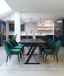 Shop beech dining room chairs and other beech seating from the world's best dealers at 1stdibs. Black Dining Table With Turquoise Velvet Dining Chairs For Modern Living Room Shop Furniture Online In Singapore