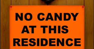 Favorite add to halloween sign for wreaths 12.5 x 6 attachment 5thstreetstudio. No Candy Signs At Sex Offenders Homes Cbs News