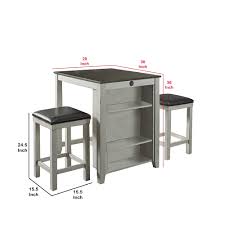 Because counter height tables are typically 4 to 6 inches higher than standard tables, buy counter height bar stools or chairs to match. 3 Piece Counter Height Table Set With Usb Brown And White Overstock 32119266