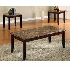 Cheap end tables and coffee table sets. Ferrara 3 Pc Coffee Table Set W Faux Marble Top By Crown Mark