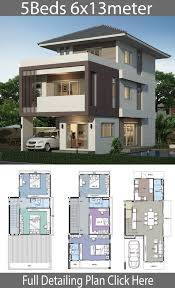 If this is not done properly, often you can stand on the first or second floor while shifting your weight from foot to foot and feel the structure move beneath you. Home Design Plan 6x13m With 5 Bedrooms Home Design With Plansearch Duplex House Design Bungalow House Design Home Building Design