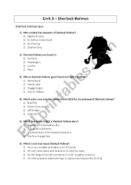 Bbc films recently, the first official trailer released for mr. Sherlock Holmes Quiz Esl Worksheet By Laura Deroeck