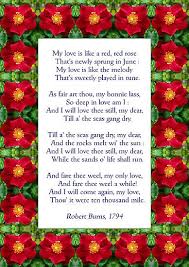 Pin By Samantha Hutter On Quotes Rose Poems Red Roses Burns Day