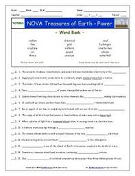 A Nova Treasures Of Earth Power Worksheet Ans Sheet And Two Quizzes Differentiated Video Guides Worksheets For Nova Tr Pbs Nova Earth Powers Power