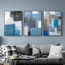 Don't be afraid to mix jewel tones with gray, he says. Abstract Geometric Blue Grey Wall Art Modern Contemporary Home Decor Tiptophomedecor