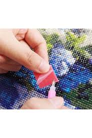 MARCEL SANAT Mavi Afrikalı Kadın Elmas Mozaik Tablo 41x81cm