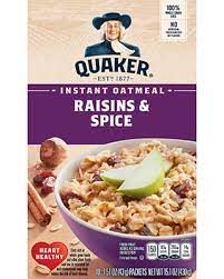 Instant Oatmeal Raisins Spice Quaker Oats Instant Oatmeal Oatmeal With Fruit Quaker Instant Oatmeal