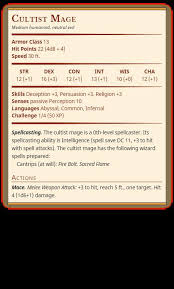 Cultist Mage D D Dungeons And Dragons Dnd Monsters Dungeons And Dragons Homebrew