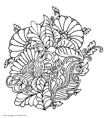 free printable flower coloring pages for adults coloring pages printable com