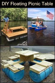 Enjoy Some Quality Time At The Lake By Building This Floating Picnic Table Floating Picnic Table Diy Picnic Table Outdoor Picnic Tables