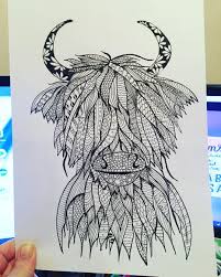 Scottish and west highland terriers coloring page. Lol I Like These Cows Cow Mad Highlandcow Mandala Zendala Oktoberfest2017 Oktoberfest Blackandwhiteonly Highland Cow Art Cow Art Cow Coloring Pages