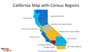 California Counties Map Census Region 9 Free Powerpoint Template