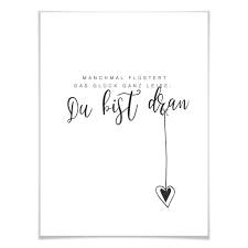 Poster Manchmal Flustert Das Gluck Ganz Leise Wall Art De Spruche Gluck Handlettering Zitate Beliebte Zitate