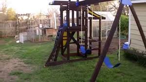 The best material for outdoor play. Wooden Playset Restoration Youtube