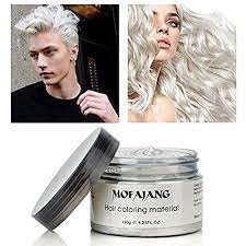 Amazon Com Temporary White Hair Color Wax Efly Mofajang Instant Hairstyle Cream 4 23 Oz Hair Pomades Hairstyle Hair Wax Natural White Hair Hair Gel For Men