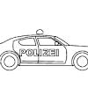 Ein gehäkeltes polizeiauto mit blaulicht. 1