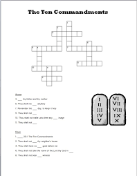 The Ten Commandments Crossword Bible Activities Bible Lessons Sabbath Activities