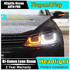 Auto Pro 2011 2012 2013 2014 For Vw Jetta Headlights Car Styling U Led Drl Q5 Bi Xenon Lens For Vw Jetta Mk6 Head Lamps Parking Vw Jetta Headlights Car