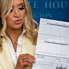 Also found in the same pay bracket are kellyanne conway, larry kudlow, hope hicks and dan scavino,. Kayleigh Mcenany Displays One Of Trump S Checks In A Little Too Much Detail The New York Times