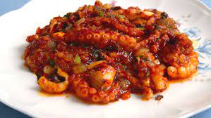 Spicy Stir Fried Octopus Nakji Bokkeum Recipe Octopus Recipes Korean Food Side Dishes Maangchi Recipes