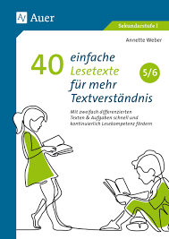 Lesetexte klasse 4 pdf : 40 Einfache Lesetexte Fur Mehr Textverstandnis 5 6 Auer Verlag