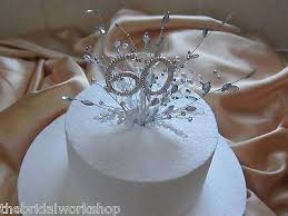 60th Diamond Wedding Anniversary Birthday Diamante Crystal Cake Topper Crystal Cake Topper 60 Wedding Anniversary Cake Crystal Cake