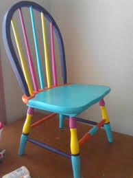 Fun Project Colorful Child S Chair Painted Wooden Chairs Painted Kids Chairs Whimsical Furniture