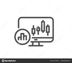 candlestick chart line icon analytics graph sign market