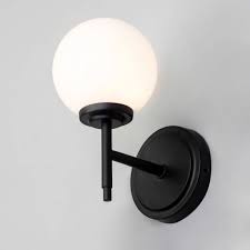 Clearly stylish with shapely cloche glass globe and rubbed bronze or polished nickel hardware for a look that goes traditional to modern!60 watts medium base socket.(8.25hx13.25w). Hyde Globe Bathroom Wall Light Ip44 Lampsy