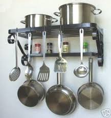 Wall Shelf Hanging Pot Rack Or Could Do Short Shelf Along Wall Coming From Dining Room Tiered So Back Hooks Hold Pots Pans F Keuken Voor Het Huis Ideeen