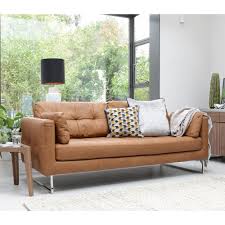Arcata leather sofa, quick ship your price. Paris Ii Three Seater Sofa Grano Leather Natural Tan Dwell