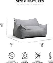 Durable 5ft Foam Bean Bag Sofa, Pacific Blue Liberia