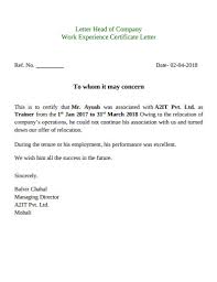 (a few of the educational providers charge. Free 10 Work Experience Letter Examples Templates Download Now Examples