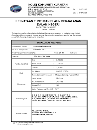 Microsoft word borang tuntutan perjalanan luar negara author: Kenyataan Tuntutan Elaun Perjalanan Dalam Negeri