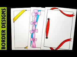 Ribbon Draw Border Designs On Paper Border Designs Project Work Designs Borders For Projects Borders For Paper Colorful Borders Design Border Design