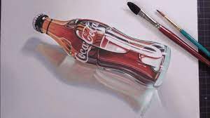 アート＊Art Coca-Cola bottle＊コーラのびんをリアルに描いてみた＊イラスト＊水彩画＊えのぐ＊絵＊100均 - YouTube